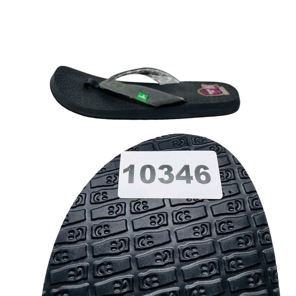 Sanuk Flip Flops Womens 9 Grey Yoga Serenity Thong Sandals Yoga Mat Footbed NEW - Picture 6 of 6